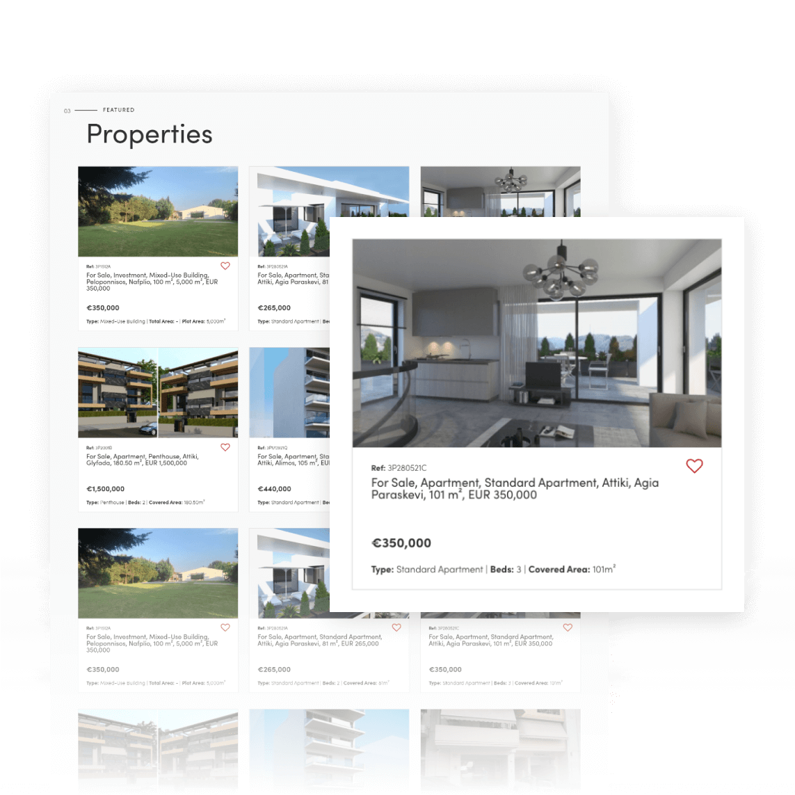 Real Estate Website featured properties