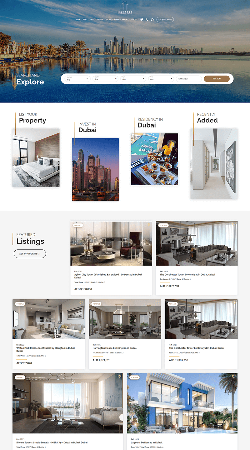 Mayfair Property Group Website Design
