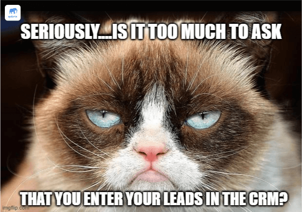 Entering leads in the CRM is important - real estate CRM meme