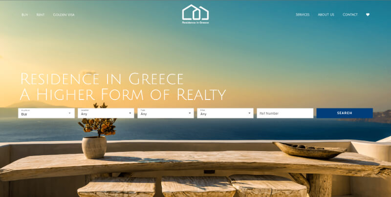 Residence in Greece website - search for properties